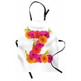 thumbnail image 1 of Flower Alphabet Apron, Colorful Floral Composition of Letter Z Spring Meadow Petals, Unisex Kitchen Bib with Adjustable Neck for Cooking Gardening, Adult Size, Marigold Hot Pink Green, by Ambesonne, 1 of 4