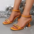 thumbnail image 3 of Mepaouo Women's Strappy Kitten Heels Square Open Toe Sandals Ankle Strap Slingback Dress Pumps Shoes, 3 of 8