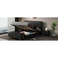 thumbnail image 3 of 2-Pieces Bedroom Sets, Queen Size Upholstered Platform Bed, Queen Bed Frame with Hydraulic Storage System and Storage Ottoman, Modern Storage Ottoman with Metal Legs for Teens, Adults, Black, 3 of 9