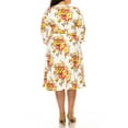 thumbnail image 3 of Women's Plus Size Faux Wrap Dress with Deep V-Neck and Waist Tie, 3 of 6