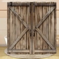 thumbnail image 3 of Wooden Barn Door Shower Curtain, Rustic Wooden Garage Door Shower Curtain Vintage Wood Farmhouse Shower Curtain, Country Barn Door Shower Curtain with Hooks, 72X72 Inch, Brown, 3 of 3