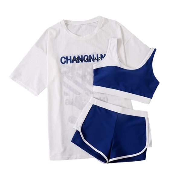 ROZYARD Women Two Parts Swimming Costume with Coverup Short Shirt for Swimming Pool, Two Parts Bathing Suit with Boyshorts