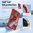 thumbnail image 5 of Jiahe Cover for iPhone 14, Slim Lightweight Metal Ring Holder Stand,Shockproof with 360°Ring Holder Kickstand Soft TPU Bumper Plating Button Hard PC Case Cover, red, 5 of 8