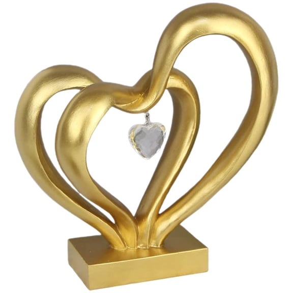 Raindrops  Resin Crafts Hearts Room Decorations Shape Statue Lovers Golden
