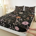 thumbnail image 3 of Castle Fairy 4-Piece King Sheet Set with Vintage Flower Botanical Plants Design, 3 of 7
