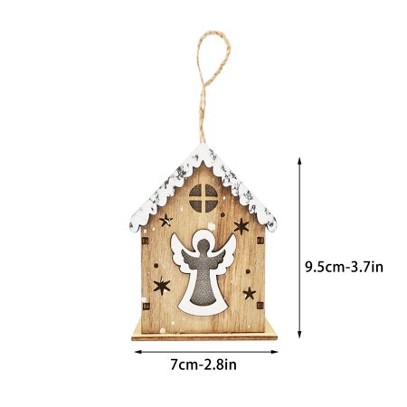 

Christmas Wooden Crafts Glowing Small House Log Cabin Pendant Tree Window Decoration flowers for decoration roses boho flowers
