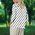 thumbnail image 5 of YUGYXL Womens Polk Dots T Shirts 3/4 Length Sleeve Crew Neck Tunic Tops Fall Clothes Winter Casual Loose Comfy Tops White M, 5 of 8