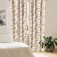 thumbnail image 2 of Ambesonne Flower Curtains, Peony Poppy Bridal Theme, Pair of 28"x84", Pale Orange Green Rose, 2 of 5