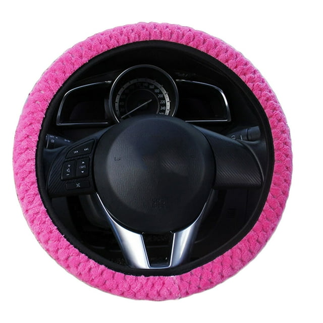 fastboy Universal Soft Warm Plush Car Steering Wheel Cover Elastic Automobiles Auto Steering-Wheel Case Protector