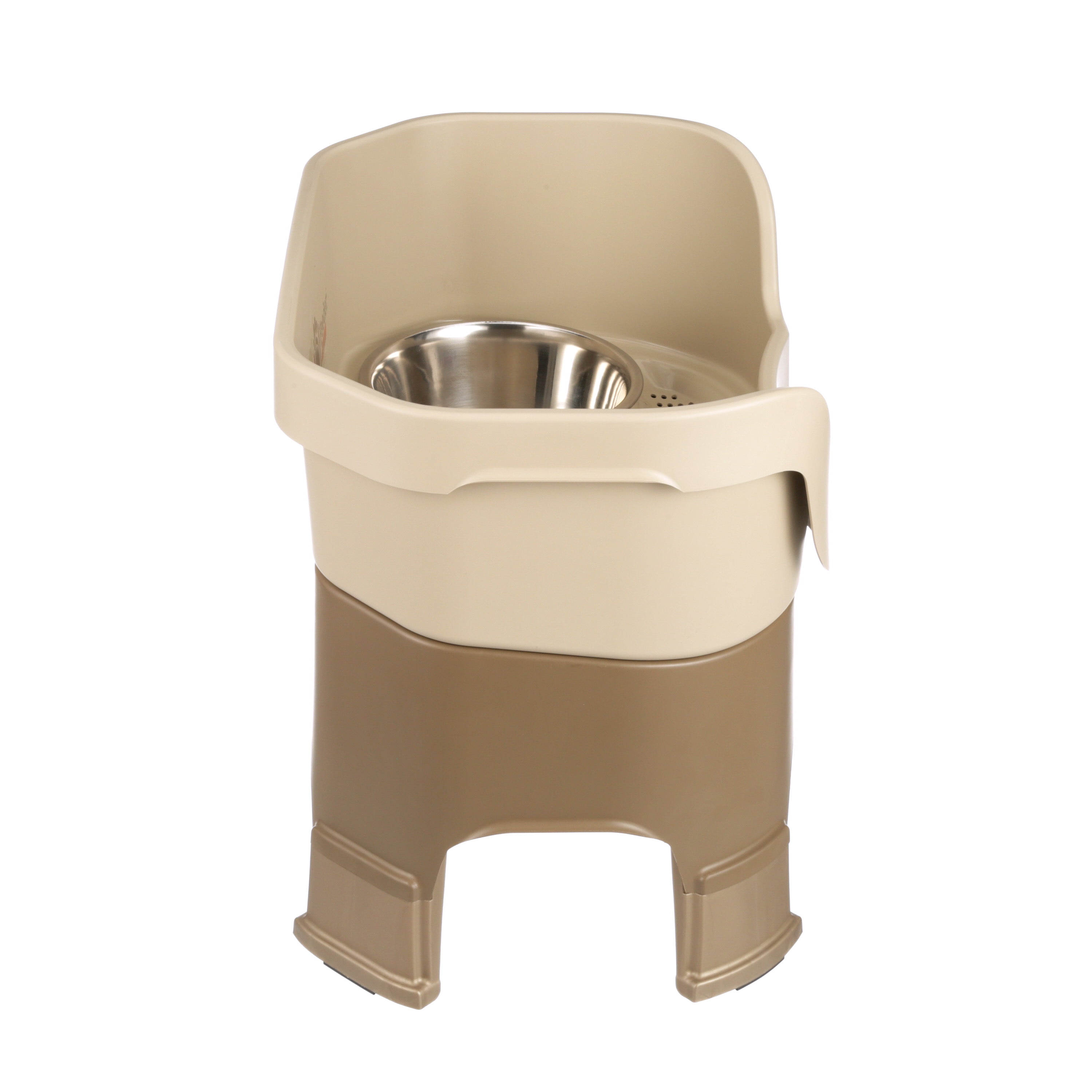 Neater Pets Neater Feeder Deluxe With Leg Extensions Mess-Proof Elevated Food & Water Bowls for Large Dogs, Cappuccino