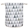 thumbnail image 1 of Clearance! Cotton Linen Foldable Dirty Clothes Hamper Large Laundry Basket Storage Bag gray white triangle, 1 of 6