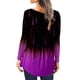thumbnail image 5 of ICHUANYI Clearance Women's Casual Long Sleeve Open Button Round Neck Loose Fit Pleated Tunic Shirt Blouse Tops(Purple, L) ICHUANYI WER2023081106514, 5 of 5