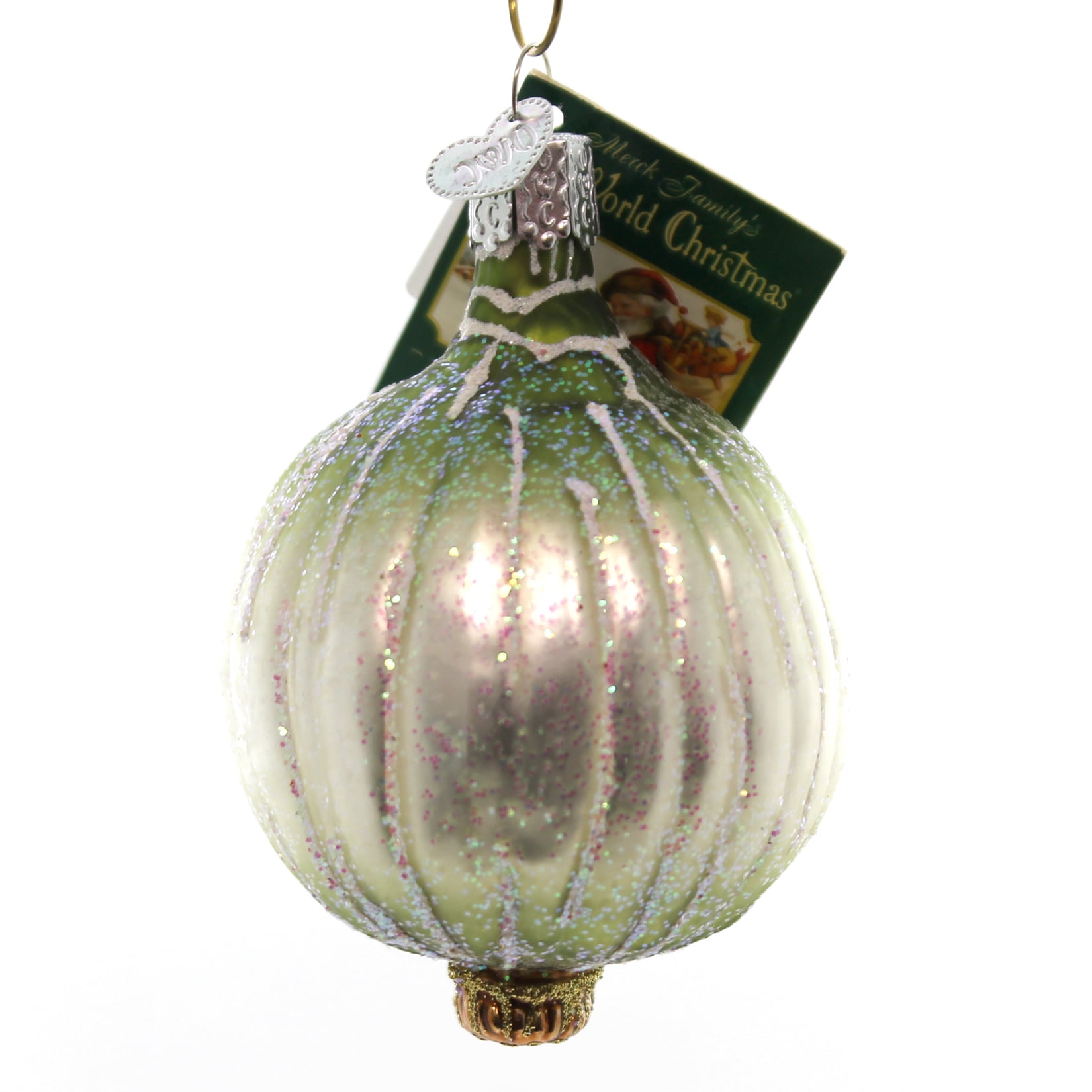Old World Christmas ONION Glass Vegetable White Protect 28071
