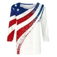 thumbnail image 5 of Vetsdori Womens Plus Size 3/4 Sleeve T Shirts Summer Pullover 4th of July Independence Day,Graphic Crew Neck Fashion American Flag Tops for Junior Casual, 5 of 5