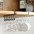 thumbnail image 5 of RUseeN 2 Pack Mug Hooks Under Cabinet, Mug Holder Rack Coffee Cups Holder Hanger for Kitchen Utensils/Ties Belts/Scarf/Keys Storage, Fit for 0.5 inch Thickness Cabinet or Less, Black, 5 of 7