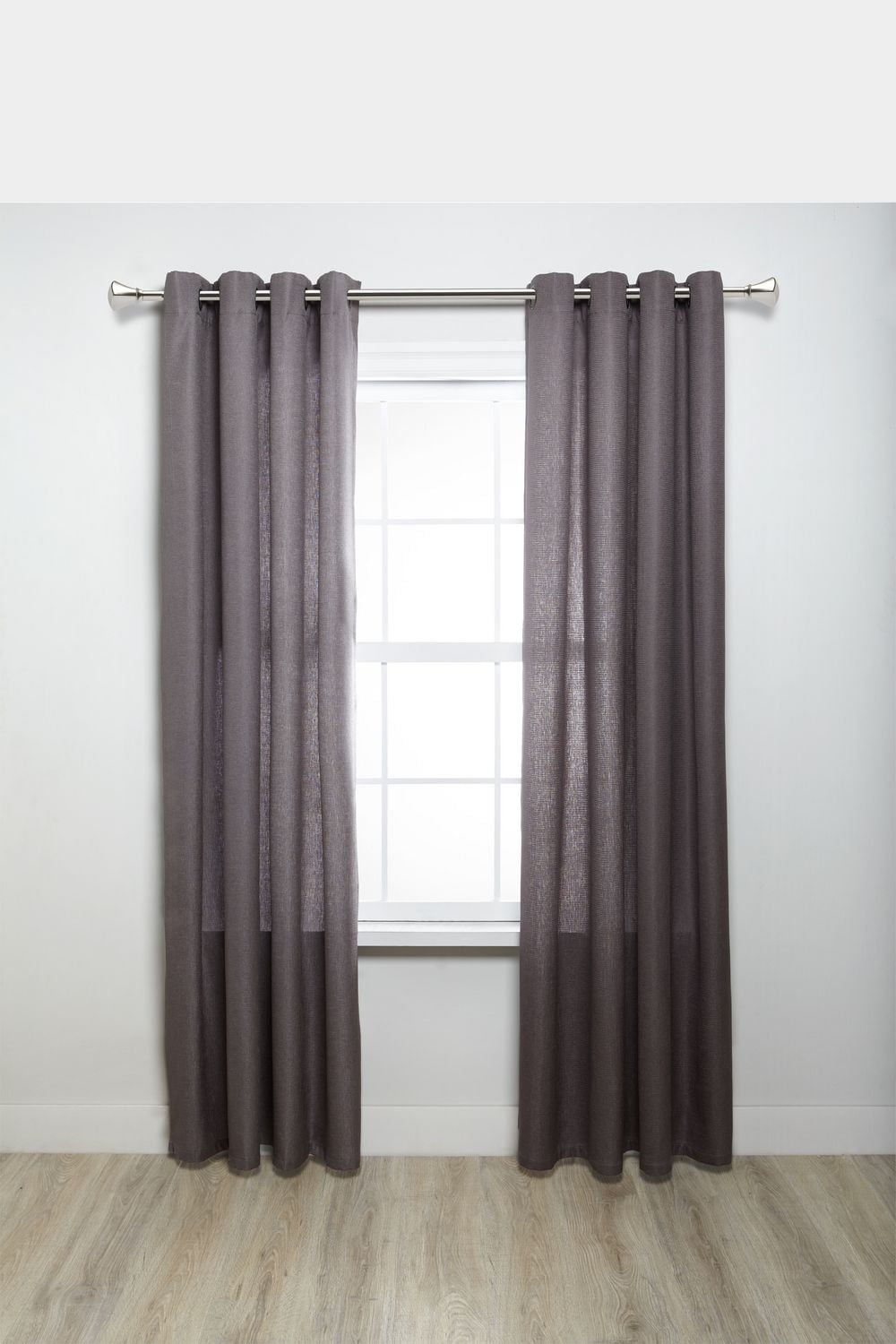 hometrends Rope Ball 1" Drapery Rod Set 36-66" Nickel