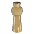 thumbnail image 1 of 10.5 H Decorative Ceramic Ball Neck Flower Table Vase, Shiny Metallic Gold, 1 of 1