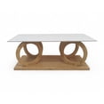 thumbnail image 3 of Mesa de Centro con Base de Ruedas de Madera y Cubierta Tipo Mármol Bossa Orbita, 3 of 5