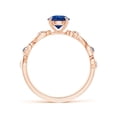 thumbnail image 2 of Angara Natural 1 Ct. Blue Sapphire with Diamond Side Stone Ring in 14K Rose Gold for Women (Ring Size: 11.5), 2 of 9