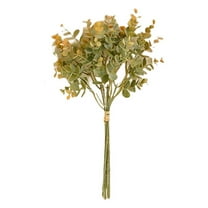 6Pcs Eucalyptus Leaves Stems Bulk Artificial Silver Dollar Leaves Sprays Faux Oval Eucalyptus Leaves for Wreath Garland Floral Bouquets Arrangement Wedding Greenery Decoration