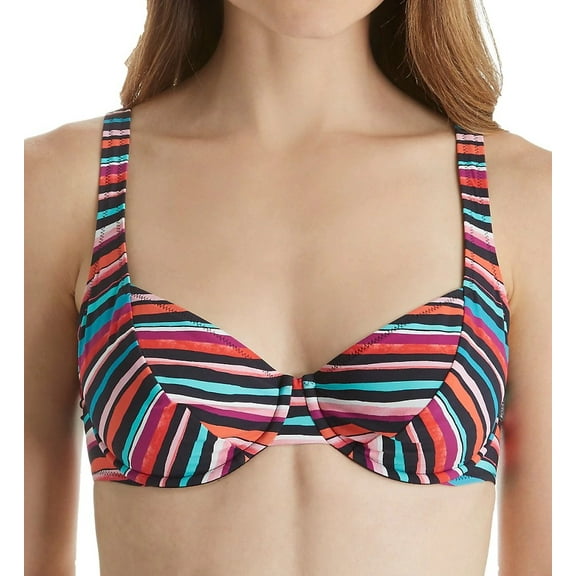 Anita ORANGE STRIPE PRINT Florianopolis Henny Bikini Swim Top, US 40F, UK 40E