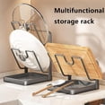 thumbnail image 4 of Kitchen Pot Lid Storage Rack | Lid Holder with Removable Drip Tray for Counter & Stove Top, Pot Lid Organizer Rack, 4 of 7