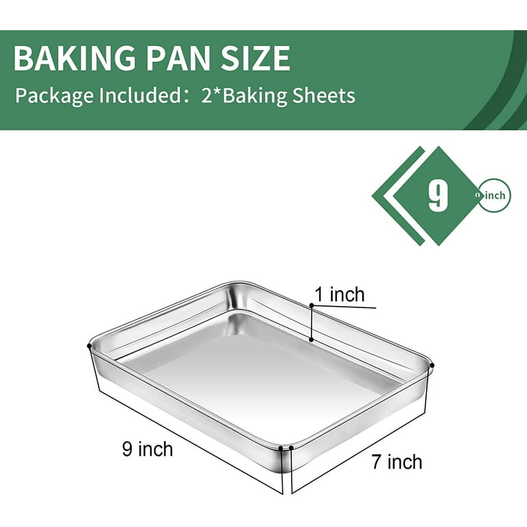 Vesteel Baking Pans Set of 3, Stainless Steel Rectangle Textured Sheet Cake  Pan Tray Set for Oven, Non-Toxic & Dishwasher Safe 