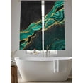 thumbnail image 5 of Green Marble Sheer Curtains 63 Inch Length 2 Panels Set, Gold Abstract Vintage Modern Ombre Art Voile Window Treatment Rod Pocket Curtains Sheers Drapes for Bedroom/Living Room/Kitchen 52x"63"x2, 5 of 7