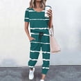 thumbnail image 2 of BLVB Womens 2 Piece Matching Lounge Sets Short Sleeve T Shirts and Sweatpants Joggers Sets Tracksuits Pajamas Sets, 2 of 3