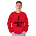 thumbnail image 5 of Cool What an Awesome Dad Looks Like Men's Crewneck Sweatshirt Brisco Brands M, 5 of 6
