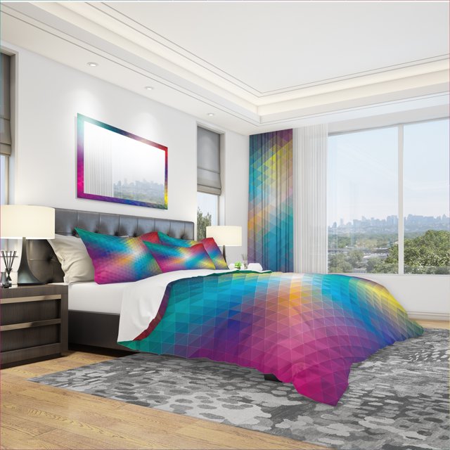 Designart 'Geometric Pattern' Modern & Contemporary Bedding Set - Duvet Cover & Shams