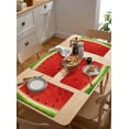 thumbnail image 5 of Watermelon Placemats Set of 4, Washable Woven Burlap Cloth Fabric Placemat for Square/Rectangle/Round/Oval Dining Table, Easy Clean Place Mats for Toddlers, Kids Red GreenBlack Summer Fruit Watercolor, 5 of 6