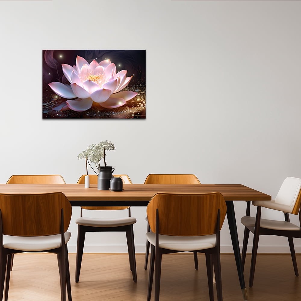 ZHONGYUTONG Zen Canvas Art Print Lotus Flower Picture Floral Bloom Paintings Yoga Decor (20"x30")