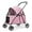 Pink, variant on Dog Travel Stroller with 4 Heavy Duty Wheels, Foldable Pet Stroller with Adjustable Handle - Double Doggie Capacity Jogger Wagon with Back Front Door for Small Medium Dogs (Pink)