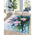 thumbnail image 2 of Housewarming Gift Rugs, Lotus Rug, Dining Room Rug, Floral Rug, Modern Rugs, Modern Rug, Colorful Rugs, Flower Rugs, Non Slip Rug, Cute Rug, 3.3'x5' - 100x150 cm, 2 of 4