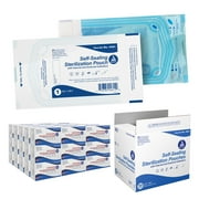 Dynarex Sterilization Pouches - Self Sealing Autoclave Bag for Medical, Dental, Tattoo & Nail Care Tools - Blue Tinted Transparent Cover, Dual Color Indicators, Size 3.5" x 5.25", 1 Case of 6000