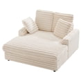 thumbnail image 6 of Gelloan Oversized Chaise Lounge Chair Indoor, Upholstered Sofa Bed with Throw Pillows and Armrests, Sleeper Chair for Living Room, Bedroom,White,Corduroy, 6 of 8