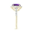 thumbnail image 3 of ANGARA Natural Round 2.45 ct Amethyst Engagement Ring with Diamond Halo in 14K Yellow Gold for Women (Size-9mm) | February Birthstone, Anniversary, Jewelry Gift for Women | Natural Amethyst Ring, 3 of 10