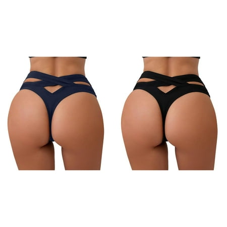 (2-Pack) 2025 New Womeny Low Waist Swim Pants for Men Baggy Brazilian Bikini Bottom Swimwear Womens Swim Pants Knee Length Briefs Beachwear Brazilian Bikini Bottom Side Tie Thong Bathing