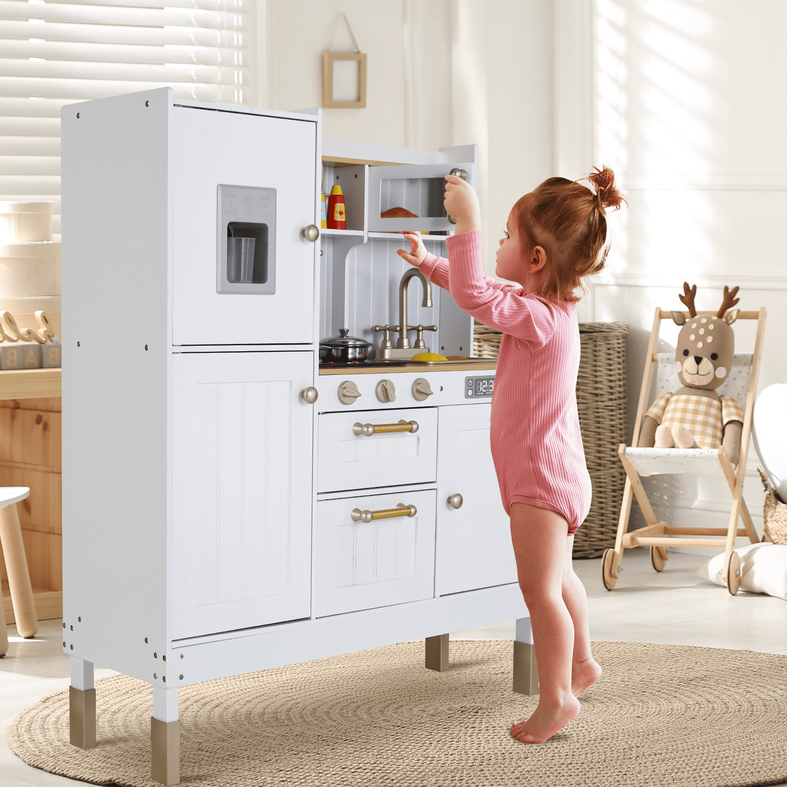 Free Shipping! Arlopu Kids Pretend Play Kitchen, Children