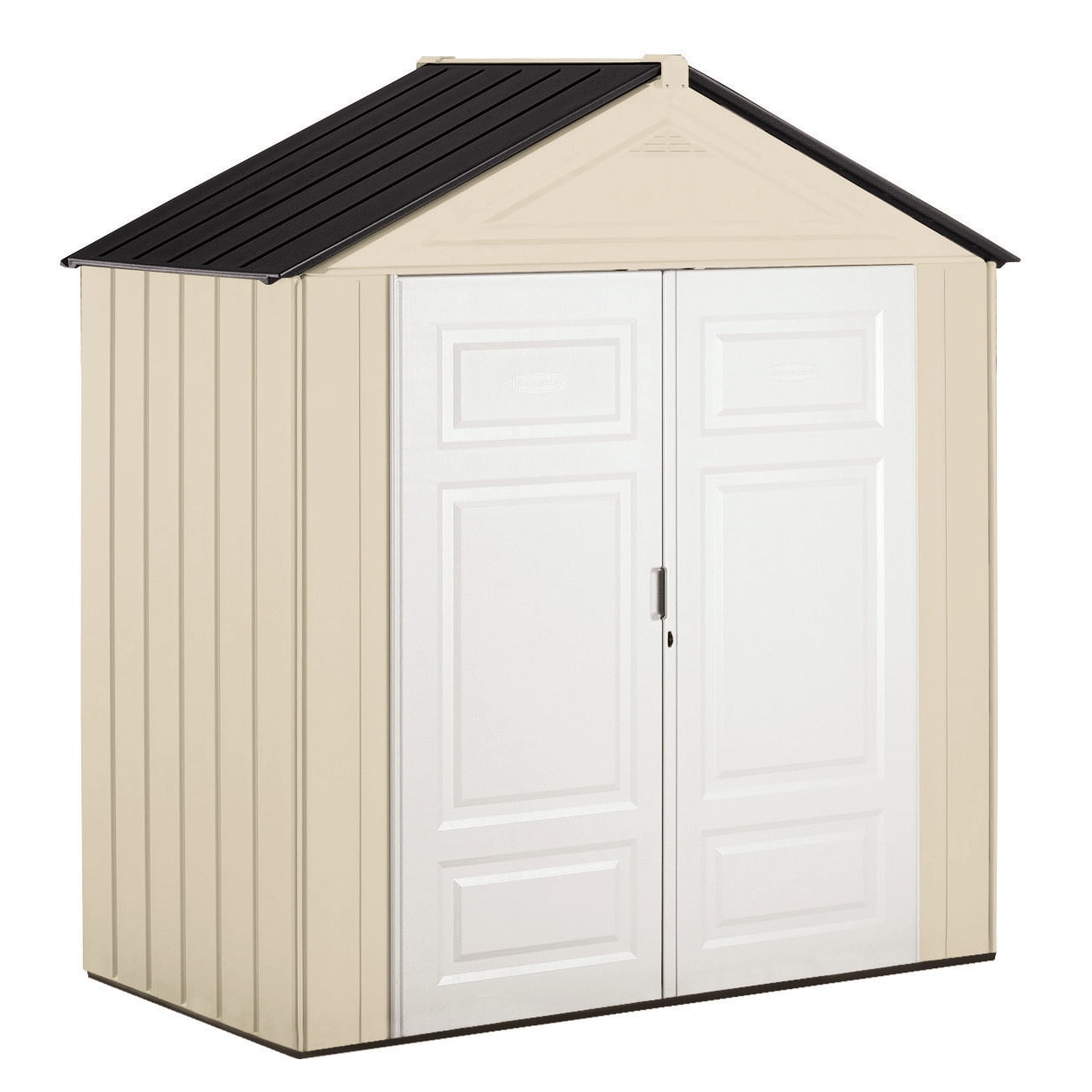rubbermaid 3 x 7 ft resin storage shed, sandstone & onyx