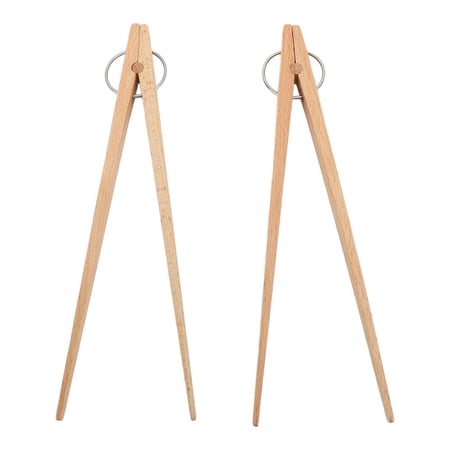 BOKYAN 2-Pack Beechwood Food Tongs – Heat-Resistant, Anti-Slip Handles, Ideal for Bread, Steak & Outdoor Cooking