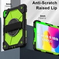 thumbnail image 4 of ELEHOLD Rugged Hybrid Case for iPad 11th Gen (A16) 2025 11-inch,with Built-in Kickstand 360° Rotating Handstrap Pencil Holder Crossbody Shoulder Strap Shockproof Heavy Duty Case,Black/Green, 4 of 10