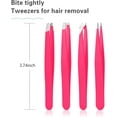 thumbnail image 7 of High Precision Tweezers Set (4-Piece, Black/Pink) - Stainless Steel for Facial Hair, Inward Hair, Splinter & Foreign Objects Removal - Fits Men & Women, 7 of 7