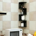 thumbnail image 4 of Estante de Esquina Punzonado-Pared Libre Dormitorio Sala de Estar Estantería de Esquina Cocina Triángulo Gabinete Rack de Almacenamiento, 4 of 5