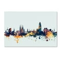 thumbnail image 2 of "Barcelona Spain Skyline Blue" Canvas Art by Michael Tompsett, 2 of 4