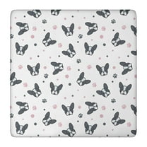 French Bulldog Square Fitted Tablecloth with Elastic Edge,Square Table Cover,Washable Elastic Table Cover for Home Kitchen Party Decor 36"x36"
