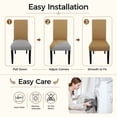 thumbnail image 6 of Keyroal Solid Color Stretch Dining Chair Covers, 2‑Pack Elastic Spandex Slipcovers, Removable Washable Wrinkle‑Resistant Chair Seat Protectors for Dining Room, Kitchen, Wedding, Hotel & Party(camel), 6 of 8