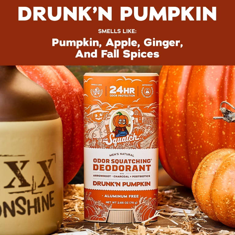 Dr. Squatch, Mens Deodorant Stick, 2.65 Oz, Drunk'n Pumpkin