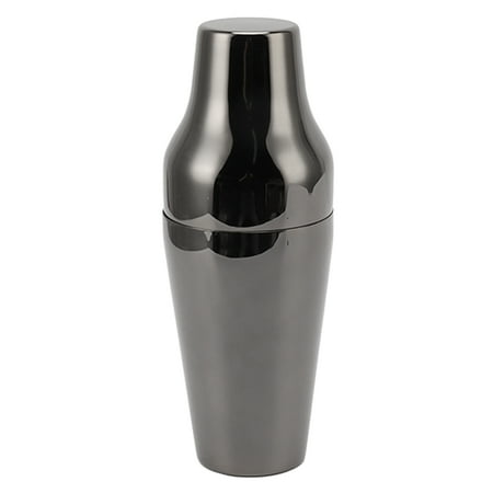

French Style Stainless Steel Drink Shaker 2-Section Martini Mixer for Bar Home Camping Picnic Dazzling Black Rust-Resistant Easy to Clean Compact Design for Perfect Cocktails